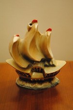 Porzellan Rauchverzehrer Dreimaster, Schiff, Kogge, Duft Lampe, vintage, alt