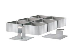 STONELINE® Dessertringe und Speiseringe 8-teilig Edelstahl eckig 21098 II Wahl