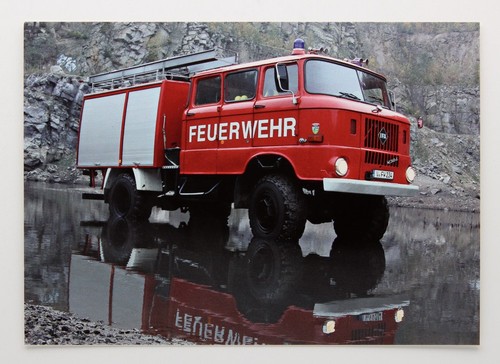 Postkarte feuerwehr fahrzeug - postkarte,