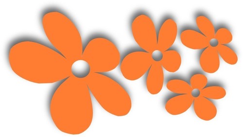Orange blumen fürs auto - orange,