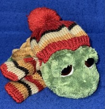 Kuscheltier Russ Schildkröte grün + Mütze + Schal (A1)