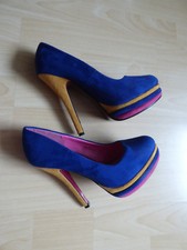 JENNIKA High-Heels Plateau Pumps in Royal Blau/Pink..Gr. 37 Sexy 13cmAbsatz