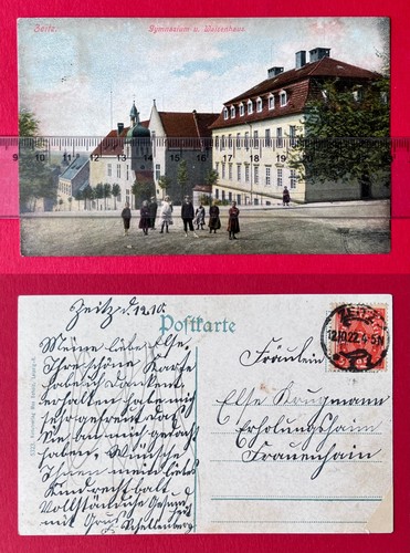 Zeitz 1922 gymnasium und - ak,