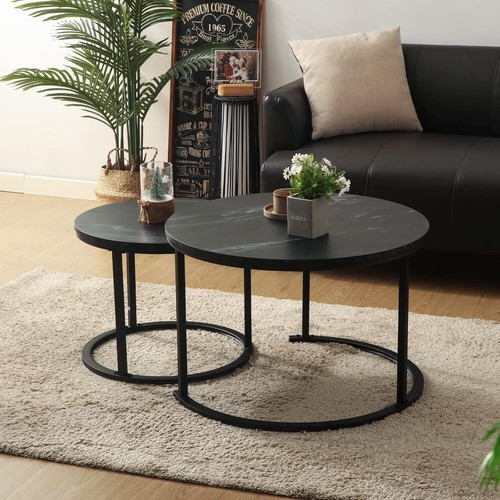 Couchtisch rund 2er - couchtisch, aus