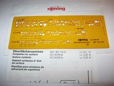 Rotring Schablone Oberflächenzeichen  Art.-Nr. 850 617 OVP-Hülle