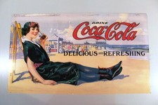 Coca-Cola Werbung Pappplakat 1970erJahre USA Replikat Poster von 1918 cardboard