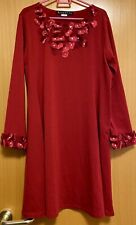 Festliches Mädchen  Kleid Größe 134 140 Rot Glitzer Blüten Hochzeit Party