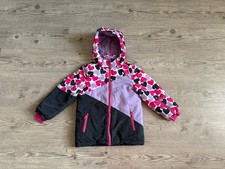Dopodopo Mädchen Winterjacke Herzen Gr.116 Skijacke Kapuze pink lila schwarz Top