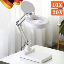 2-in-1 LED Lupenleuchte 10X 20X Vergrößerung Schreibtischlampe Arbeitsplatzlampe
