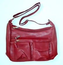 Handtasche Schultertasche Umhängetasche Tasche Reißverschluss rot