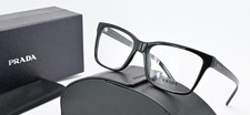 PRADA Brille VPR 17V 54-16 1AB-101 140 Viereck Glanz Schwarz Medium Box Set NOS