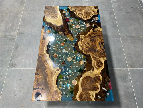 Hackberry wood ocean epoxy - wood,