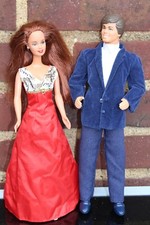 MATTEL K19 BARBIE KEN PUPPE FASHION DOLL FASHIONISTAS ANZUG ABENDKLEID ROBE RAR