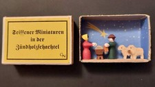 Seiffener Miniatur Zündholzschachtel, Krippe, Erzgebirge Gisbert Neuber