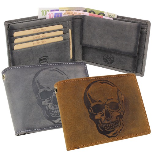 Leder biker portemonnaie - biker,