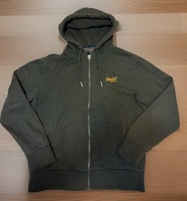 Super Dry Sweatjacke Kapuze XL Dunkelgrün Orange Label 