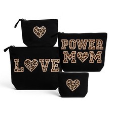 Schwarze Canvas Tasche mit Leo