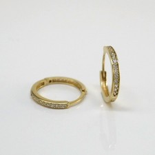 kleine Creolen 585/- 14k Gelbgold mit Zirkonia Ø ca. 1,6 cm   -575