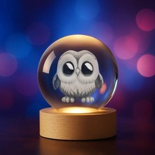 3D Kristallkugel Eule