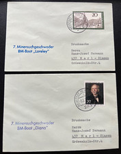 7. MS-Geschwader, 10 Briefe v verschiedene Boote, Bordstempel, Neustadt Holstein