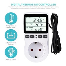Digitaler Temperatur Regler Timer Steckdose Fühler Kühlung Thermostat weiß TOP %