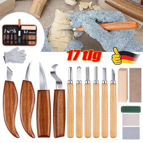 Holz schnitzmesser set 17x - set,