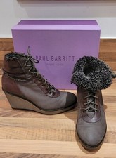 Paul Barritt Stiefel Braun Keilabsatz Größe 39 Echt Leder Lammfell Damen
