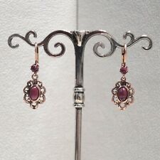 Granat Schmuck Ohrringe Jugendstil Retro Vintage Silber 925/- antik vergoldet