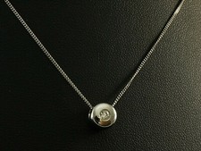 585 Weissgold Kette 14 Karat Gold mit Design Anhaenger echter Diamant 0,08 ct