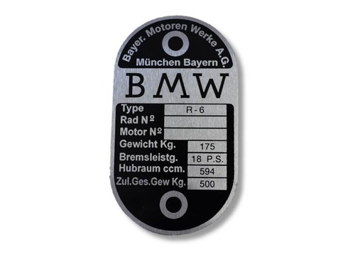 Bmw typenschild schild - r6,