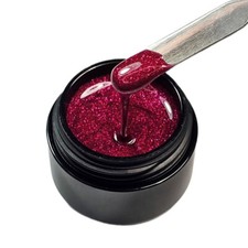 Premium UV Farbgel Bordeaux Red Glitter 5ml Gel Rot Fullcover Nail Art Nr.317