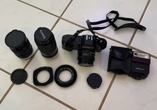 Gebrauchte Canon T 50 mit 3 Objektiven, Blitz und Tasche