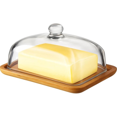 Butterdose glas bambus deckel - butterdose,