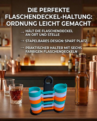 Flaschendeckel halter 6er - flaschendeckel-halter,