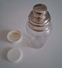 Vintage Art Deco Shaker Crackle Glas Cocktail Shaker 60er Jahre
