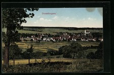 Dusslingen, Teilansicht mit Bäumen, Ansichtskarte 