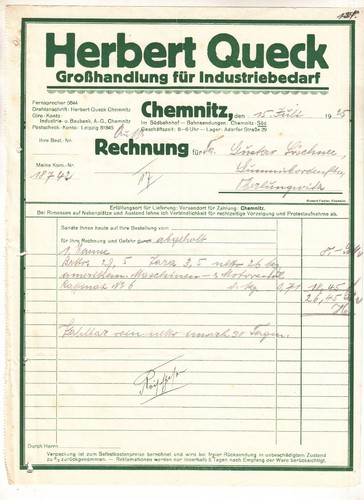 Rechnung herbert queck - rechnung,