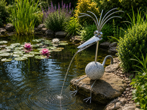 Wasserspeier granit vogel 60cm - wasserspeier,