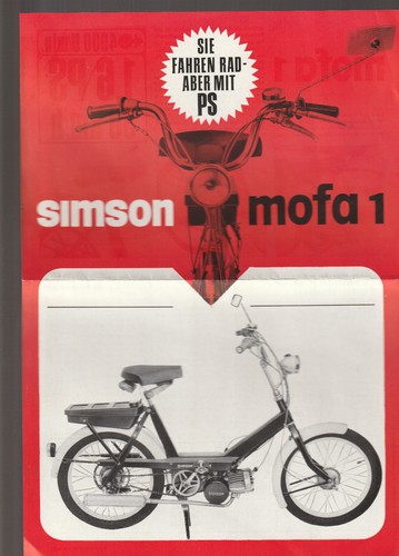 Ddr prospekt simson - ddr, mofa