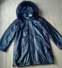 Mantel/Leder/Lamm/Kapuze/Damen/braun/Größe 42/MatrixCollectionGermany