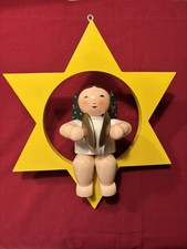 Wendt Kühn Engel mit Becken im Stern XXL Groß 37 cm