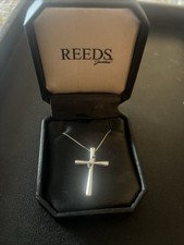 14k 2,3gm Weißgold Kreuz