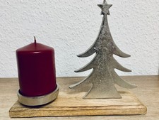 Weihnachts-Tannenbaum Metall auf Holz-Sockel aus Metall !!!