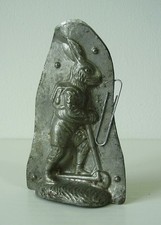 Antike seltene Schokoladen Form Oster Hase auf Roller vor 1945