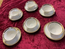 Bareuther Waldsassen Bavaria 6 Teetassen mit Untertasse, Goldrand