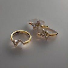 Set, 1 Paar Ohrstecker 333 Gelbgold/ Weißgold mit Diamant plus passender Ring