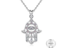 KX Anhänger ohne Kette Hand der Fatima weiße Zirkonia Kristalle Silber 925
