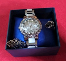 2× Ringe Aus 925 Sterlingsilber  Und Eine Damen Uhr Aus edelStahl Mit Steinchen