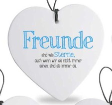 Herz mit Spruch Freunde Sterne