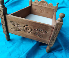 Puppenbett ca 33cm lang - Handarbeit aus den 80er Jahren - HOLZ unbehandelt